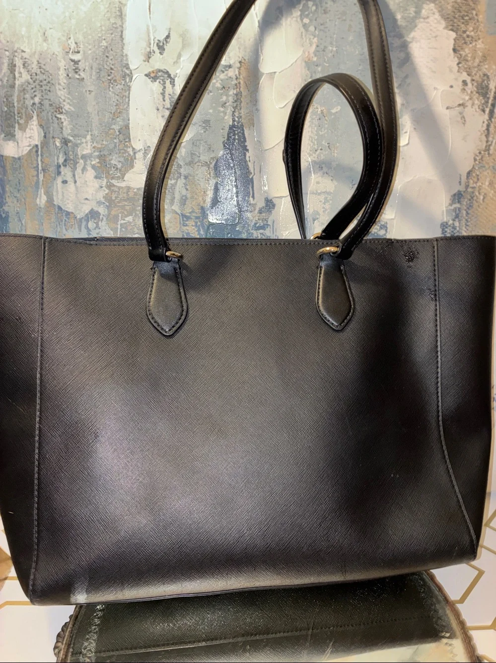 GUC !Genuine Michael Kors Black  Leather XL Tote
